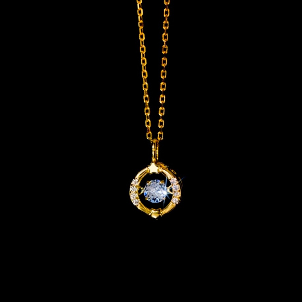 925 Sterling Gold Cubic Zirconia Geometric Minimalist Necklace